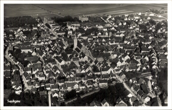 Ak Bad Saulgau in Oberschwaben, Fliegeraufnahme