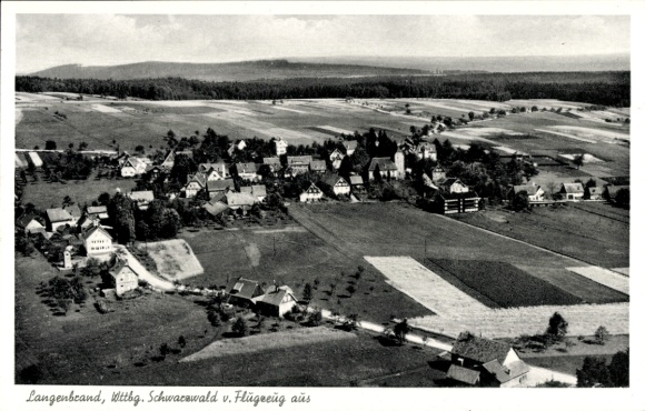 Postcard Langenbrand Schömberg in the Black Forest Württemberg, aerial photograph