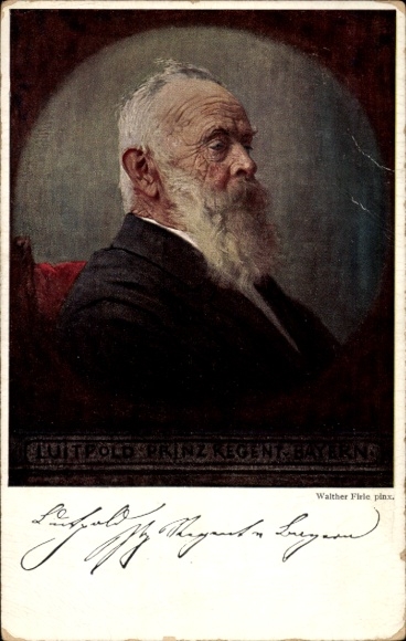 Artist Postcard Firle, Walther, Prince Regent Luitpold of Bavaria, Portrait, Regency Anniversary
