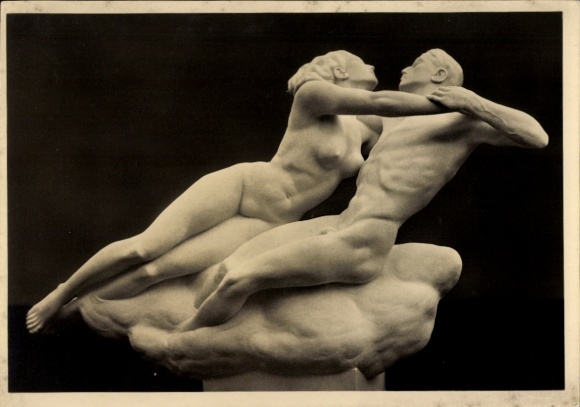 Postcard sculpture by Josef Thorak, Francesca da Rimini, HDK 553, Photo Hoffmann