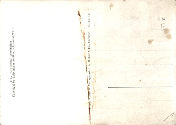 Postcard Ohlsbach near Offenburg Baden, aerial photograph
