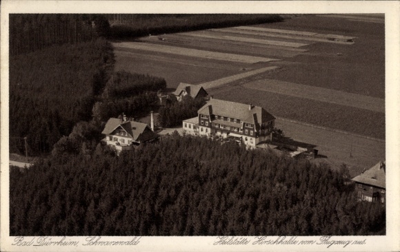 Ak Bad Dürrheim im Schwarzwald, Heilstätte Hirschhalde, Fliegeraufnahme