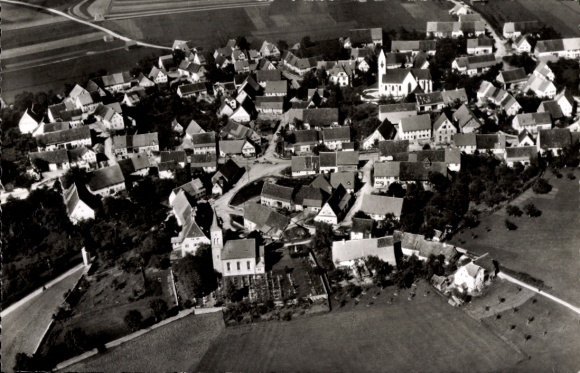 Ak Magolsheim Münsingen in Württemberg, Fliegeraufnahme