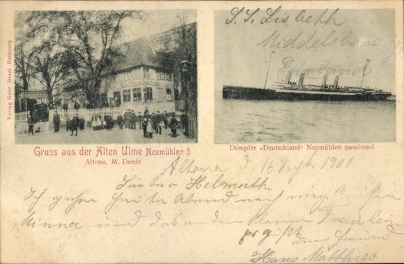 PC Hamburg Altona Ottensen Neumühlen, Alte Elm, steamer Germany