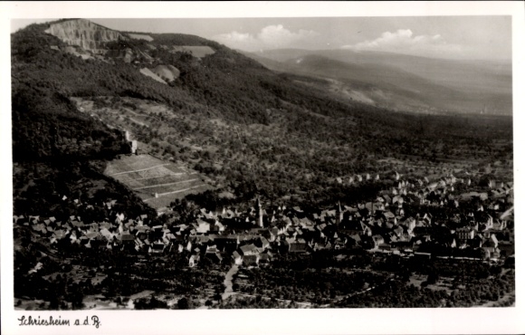Postcard Schriesheim an der Bergstraße, aerial photograph