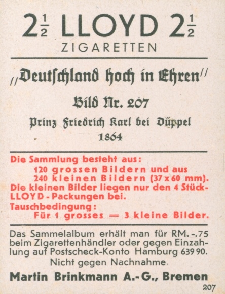 Collection picture Germany in honor, Prince Friedrich Karl at Düppel 1864