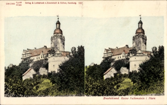Stereo Ak Falkenstein im Harz, kasteelruïne