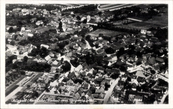 Postcard Kürzell Meißenheim Ortenaukreis, aerial photograph of the city