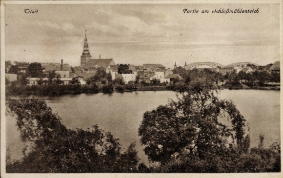 Ak Sowjetsk Tilsit Ostpreußen, Schlossmühlenteich