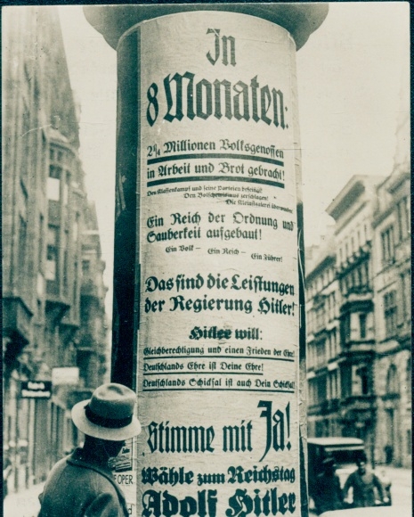 Sammelbild Bild-Dokumente unserer Zeit, Nr. 350 Plakat zur Wahl am 12.11.1933
