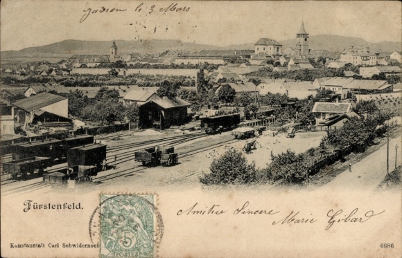 Postcard Fürstenfeld Fürstenfeldbruck in Upper Bavaria, general view