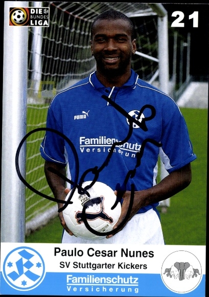 Autograph card footballer Paulo Cesar Nunes, SV Stuttgarter Kickers, autograph