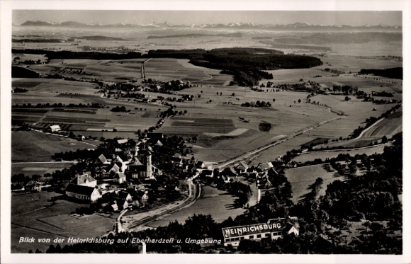 Ak Heinrichsburg Eberhardzell in Oberschwaben Württemberg, Fliegeraufnahme