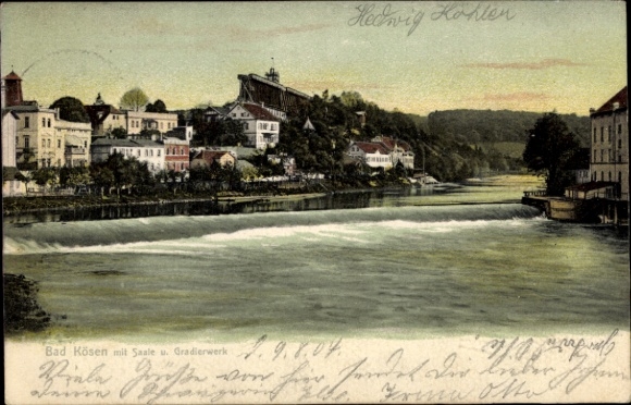 Ak Bad Kösen Naumburg an der Saale,  Saale, Gradierwerk, Ruhe und Natur
