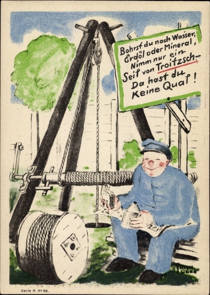 Artist PC Lüdke, E., Berlin Tempelhof, rope and cable works F. Troitzsch, derrick