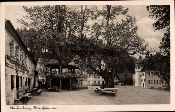 Postcard Rosenhammer Weidenberg Oberfranken, Marktplatz, Baum