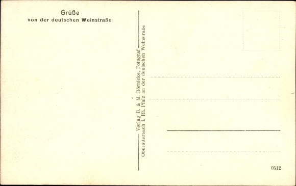Postcard Silence Rechtenbach an der Weinstrasse, German customs house with barrier, border