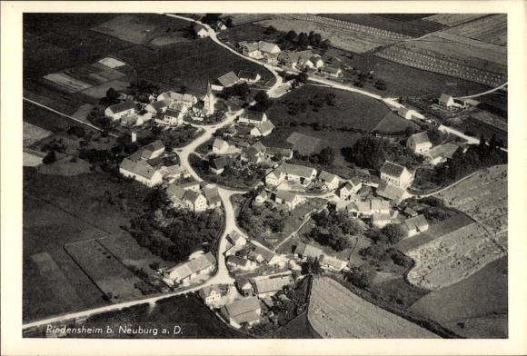 Postcard Riedensheim Neuburg an der Donau Upper Bavaria, aerial photograph