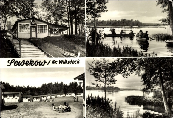 Postcard Sewekow Wittstock Dosse in the Prignitz, Langenhagen See, Konsum Restaurant Donnerberg