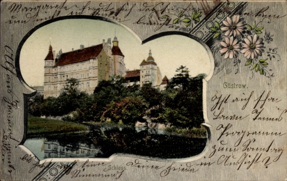 Passepartout Postcard Güstrow in Mecklenburg, Castle