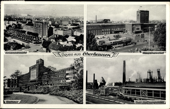 PC Oberhausen in the Ruhr area, total, town hall, main station, Gute Hoffnungshütte