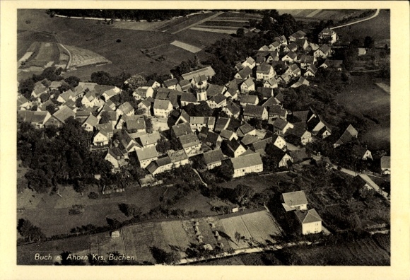 Ak Buch am Ahorn Ahorn in Baden, Fliegeraufnahme