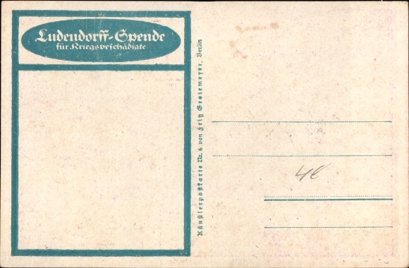 Artist PC Ludendorff donation for war invalids, sowers, veterans at field work, I. WK