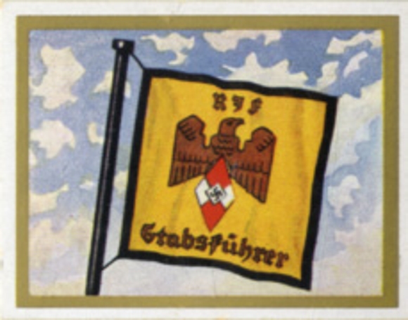 Sammelbild III. Reich Fahnen und Standarten Nr. 74, Buch 1, Kraftwagen Stander für Stabsführer RJF