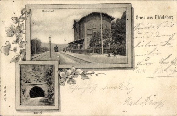 Passepartout Ak Ulrichsberg Kupferzell in Württemberg, Bahnhof, Tunnel