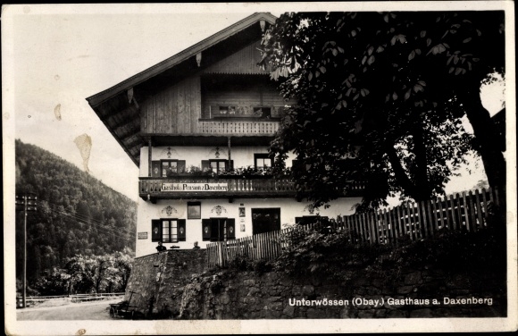 Postcard Unterwössen in Upper Bavaria, inn on Daxenberg