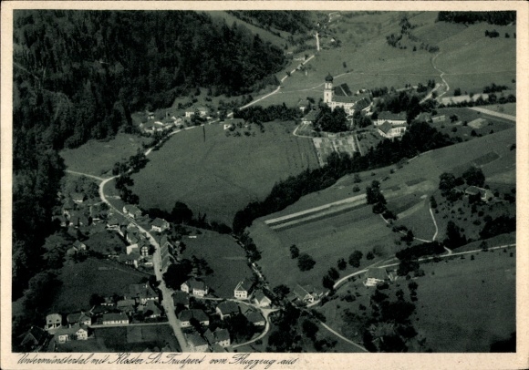 Ak Untermünstertal im Schwarzwald, Fliegeraufnahme mit Kloster Sankt Trudpert