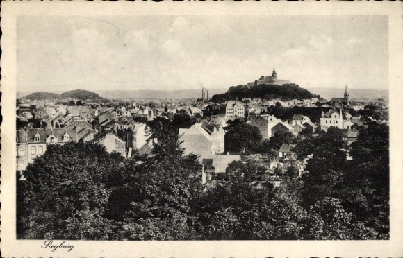 Siegburg an der Sieg, city view, view of the old town, wooded hills, historic buildings...