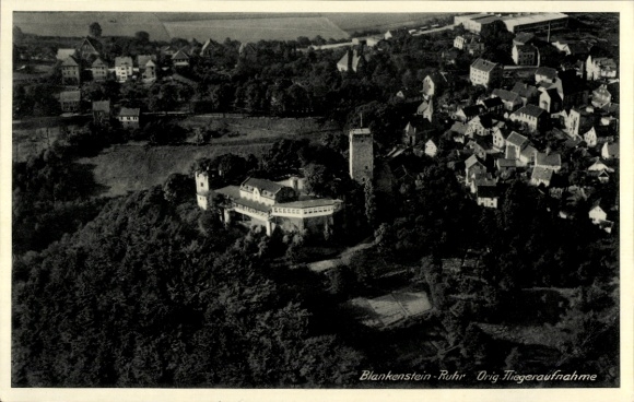 Ak Blankenstein an der Ruhr Hattingen, Fliegeraufnahme