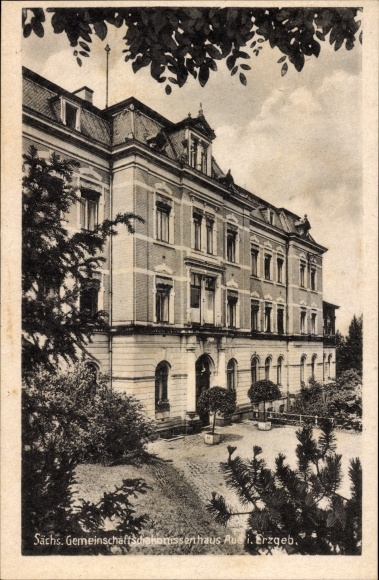 Postcard Aue in the Erzgebirge Saxony, Saxon community deaconess house