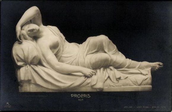 6 old Postcard sculptures, different epochs