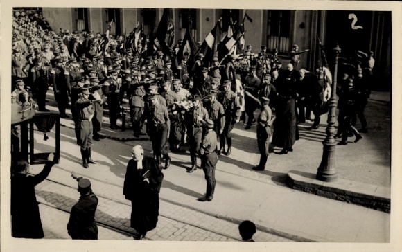 Photo Postcard Sturmabteilung, SA, funeral procession, burial