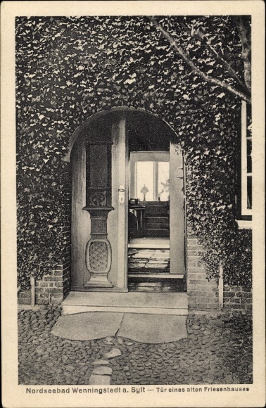Postcard Wenningstedt on Sylt, door of an old Frisian house