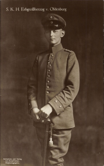 Ak Erfgroothertog Nicolaas van Oldenburg, portret, uniform