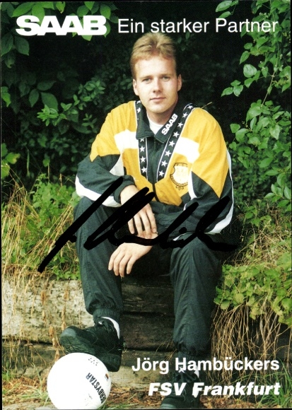 Autograph card Co-Trainer Jörg Hambückers, FSV Frankfurt, autograph