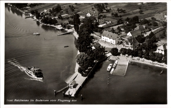 Ak Insel Reichenau Bodensee, Luftaufnahme