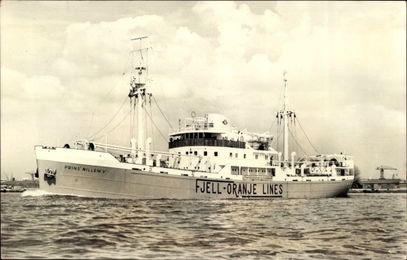 Ak MS Prins Willem V, Oranje Lijn, Mij. Zeetransport NV