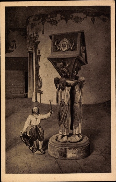Postcard Freudenstadt in the Black Forest, interior of the Protestant town church, lectern, miner