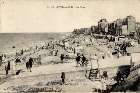 Ak St. Aubin-sur-Mer, Strand