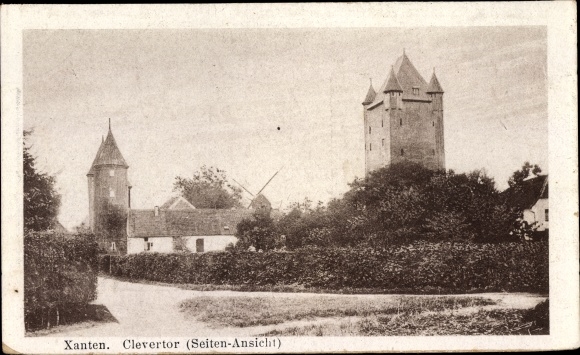 Ak Xanten am Niederrhein, Clevertor, Windmühle