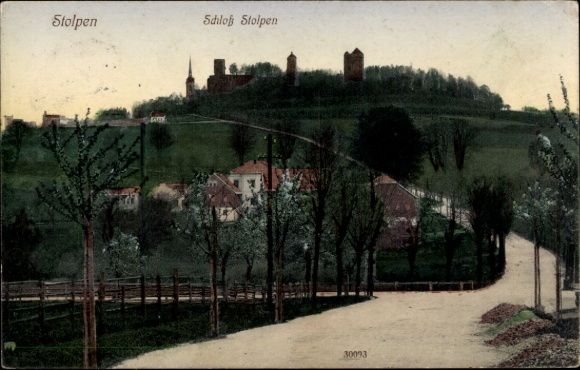 Postcard Stolpen in Saxony, Stolpen Castle