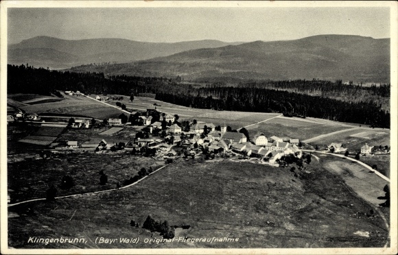 PC Klingenbrunn Spiegelau in the Bavarian Forest of Lower Bavaria, aerial photograph