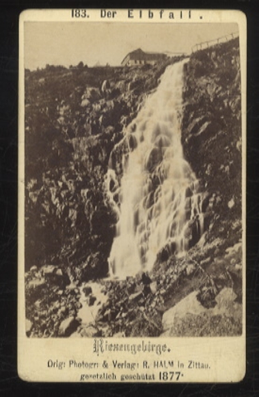 CdV Photo Giant Mountains, Elbe Falls, Labská bouda, Elbe Falls