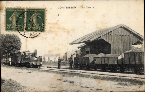 Ak Contrisson Meuse, La Gare