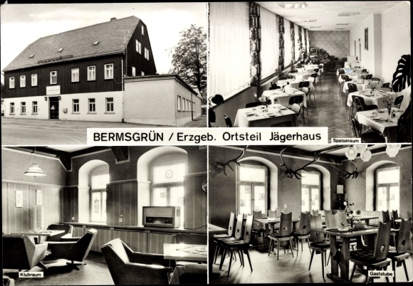 Postcard Jägerhaus Bermsgrün Schwarzenberg in the Ore Mountains, holiday home VEB Margarinewerk KM-Stadt