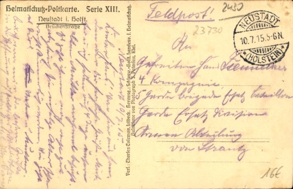 Ak Neustadt in Holstein, Brückenstraße, H. Lange, winkel
